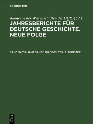 cover image of Teil 2. Register